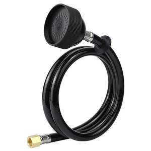 lot 3037 image: ZKDAUSDO UPC Certified Salon Shampoo Bowl Sprayer Head Hose Kit - 14 Thread to Attach Shampoo Bowl Faucet for Barber Shop Spa, Black Rubber Salon Sink Shampoo Bowl Hose Replacement Part - Retail $24