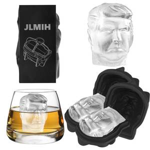 lot 3056 image: 3D Ice Cube Tray,1.8 Clear Ice Cube Maker for Whiskey&Cocktails & Bourbon lover,Funny Presidential Head Molds Gifts for Men on Birthday or Holiday,Easy-Release Ice Ball Maker Mold-2 Pack - Retail $15