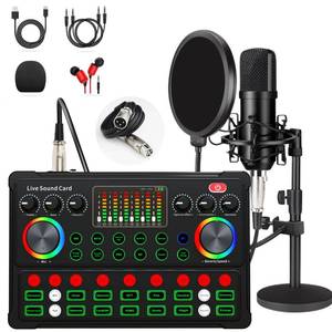 lot 3092 image: Podcast Equipment Bundle, 48V XLR Podcast Microphone Bundle, Voice Changer with Adjustable Mic Stand, Studio Condenser Microphone for Smartphone, PC, DJ, Video Recording, Streaming, Gaming and Singing - Retail $63