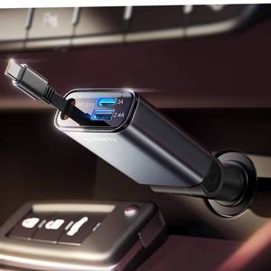 lot 3095 image: LISEN Car Charger USB C Fast Charge, Single-Port Retractable Car Charger USB C, RV Power Adapters for Women Men Phone Type C Charging for iPhone 17 Pro Max 16 15 Samsung S26 S25, MacBook Neo - Retail $12