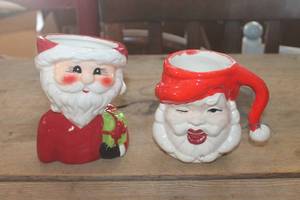 lot 1194 image: Vtg. Santa Planter and Coffee Cup