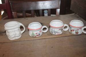 lot 1210 image: Vtg. Santa Mug wslight crack and More