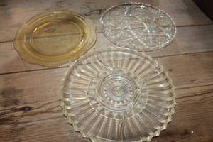 lot 1225 image: Vtg. Glass Relish Plate and More