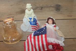lot 1227 image: Vtg. Betsy Ross Carlson Doll, Bank & More