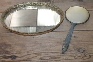 lot 1231 image: Vtg. Vanity Mirror & Mirror