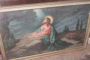 lot 1236 image: Antique 1060s Jesus in Gethsemane Picture 13 12 x 21 12