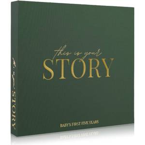 lot 17002 image: Baby Memory Book from Pregnancy to Age 5, Baby Book Keepsake & Milestone Journal for Boy or Girl, Gender Neutral Scrapbook Album with Stickers & Keepsake Box - Retail $26