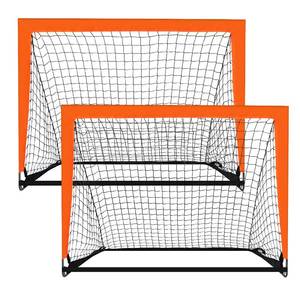 lot 17008 image: 2 Pack 4�� x 3�� Size Portable Kid Soccer Goals for Backyard, Indoor and Outdoor Pop Up Soccer Goals. - Retail $29