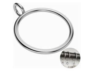 lot 16725 image: 50 Pack Silver Metal Curtain Rings with Eyelets, 1.5 inch Inner Diameter Drapery Rings Apply for Curtain Rods(Fits Up to 1 14-Inch Rod) - Retail $17