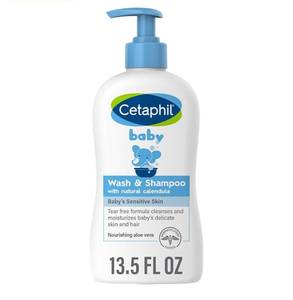 lot 16756 image: Cetaphil Baby Wash & Shampoo with Organic Calendula, Tear Free, Paraben, Colorant and Mineral Oil Free, 13.5 Fl. Oz - Retail $8