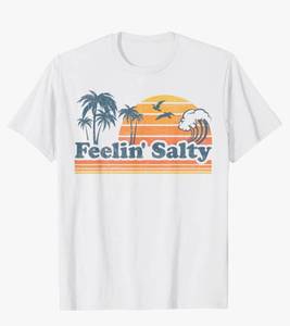 lot 16770 image: Funny Feelin Salty Beach Summer Vacation Vintage 70s Retro T-Shirt - Retail $16