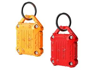 lot 16786 image: Waterproof Airtag Keychain Holder Case,Screw Full Cover Compatible with Apple Air Tag Tracker Key Ring 2 Pack (Orange&Red) - Retail $10