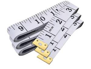 lot 16788 image: 3-Pack Tape Measure Body Double Scale Soft Measuring Tape 60inch (150cm), Flexible Sewing Cloth Craft Fabric Ruler for Body Measurements & Weight Loss, Accurate & Easy to Read Large Clearly Numbers - Retail $6