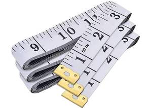 lot 16791 image: 3-Pack Tape Measure Body Double Scale Soft Measuring Tape 60inch (150cm), Flexible Sewing Cloth Craft Fabric Ruler for Body Measurements & Weight Loss, Accurate & Easy to Read Large Clearly Numbers - Retail $15