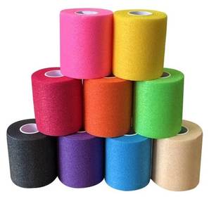 lot 16809 image: 9 Pack Pre Wrap Athletic, 2.75 Inches X 12 Yards Multi-Color Prewrap Athletic Tape for Hair Soccer, Sports Pre Wrap Tape, Pre-Wrap Foam Underwrap Tape Ankles Wrists Hands Knees Elbows - Retail $8