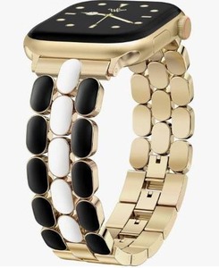 lot 16813 image: Metal Band Compatible with Apple Watch Bands for Women 4038414244454649mm, Enamel Stainless Steel Strap for iWatch Series 11-1 SEUltra - Retail $9