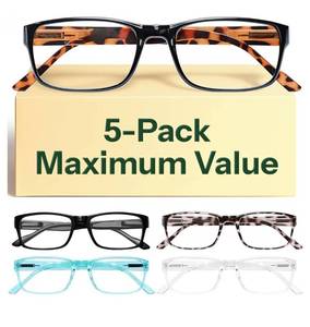 lot 16815 image: Professional Reading Glasses for All Day - Computer Readers 2.25  with Blue Light Protection - Value Pack - Retail $14