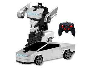 lot 16832 image: Remote Control Car Cyber-Inspired Transformer Toys Cars 2.4Ghz One-Button Deformation 360° Rotation Drift Rc Car Robot Rc Truck Toys for 4 5 6 7 8 Years Old Boy Toys - Retail $22