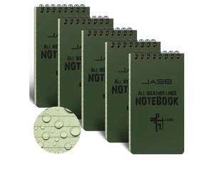 lot 16834 image: All-Weather Top-Spiral Notebook 3 x 5 Green Cover Waterproof Shower Aqua Notes Notepad Notebook(5 Pack) - Retail $10