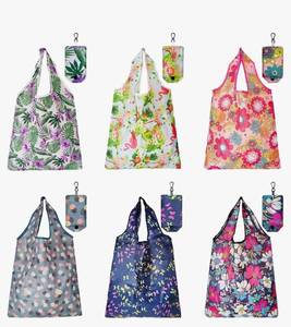 lot 16854 image: 6 Pcs Reusable Shopping Bags, Foldable Grocery Bags in Pocket, Eco-friendly Travel Recycle Shopping Bags,Waterproof and Machine Washable, for Daily Shopping Supplies load - Retail $9