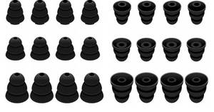 lot 16863 image: Earbuds Tips 12 Pairs Replacement Triple Flange Conical EarTips Earbuds Eartips for Most in-Ear Earphones (SonyBeatsAKGKZ etc.),SML 12 Pairs, Black (431B) - Retail $6