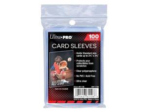 lot 16867 image: Ultra Pro 100 Pcs Soft Card Sleeves, 2 58 x 3 58-Inches Pack of 1 (Package may vary) - Retail $3