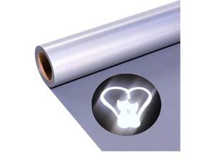 lot 16876 image: Reflective Heat Transfer Vinyl Rolls HTV Vinyl 12Inch x 6Feet Vinyl for T-Shirts Reflective Iron On Vinyl Easy Cut & Weed Vinyl for All Cutting Machines(Reflective Grey) - Retail $16