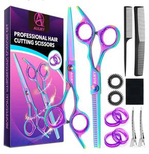 lot 16887 image: Hair Cutting Scissors Shears Kit, 6.7 Barber Scissors,Professional Haircut Kit,Stainless Steel Hairdressing Thinning Scissors Shears for Barber,Salon,Women,Home,Men - Retail $10