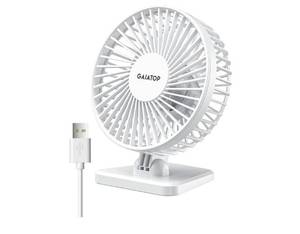 lot 16893 image: USB Desk Fan, Small But Powerful, Personal Portable Quiet 3 Speeds, Adjustable Mini Table Desktop fan for Cooling Home Office Car Summer Travel Gifts White - Retail $9