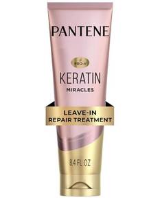 lot 16909 image: Pantene Keratin Leave-In Conditioner with Argan Oil, Protein Treatment for Dry, Damaged & Color-Treated Hair, Repairs Split Ends & Protects from Damage, Formaldehyde-Free, 8.4 Fl Oz - Retail $19