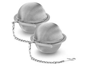 lot 16919 image: 304 Stainless Steel Tea Strainers for Loose Tea Infuser Ball, Extra-Fine Mesh Tea Ball, Tea Holder Loose Leaf Tea Steeper, Tea Diffuser for Rooibos, Black Tea, Herbal & Spices (Small x 2) - Retail $8