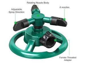 lot 16925 image: Sprinklers for Yard, Rotating Lawn and Garden Sprinkler for Large Area Coverage, Yard Sprinklers for Kids and Pets Playing - Retail $10
