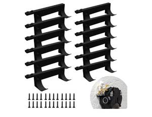 lot 16928 image: 11PCS Wall Mount for Any Lego Speed Champions Sets Wall Bracket for Lego Speed of Champions with a Base for The Pilot,Wall Mount for Brick Cars and Figure Black - Retail $14