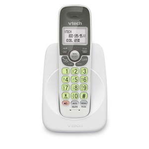 lot 16937 image: VTech VG131 DECT 6.0 Cordless Phone - Bluetooth Connection  Blue-White Display  Big Buttons  Full Duplex Speakerphone  Caller ID Easy Wall Mount  1000ft Range (WhiteGrey) - Retail $41