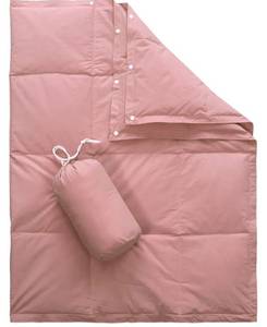 lot 16946 image: Puffy Down Camping Blanket Water-Repellent, Down Throw Travel Blanket Portable for Outdoor, Light Warm Quilt for Couch Plane Car Theater Stadium Picnic RV Backpacking Hammock - Retail $30