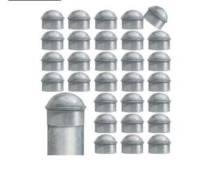 lot 16990 image: 1-38 Chain Link Post Caps 30 PCS, Galvanized Round Fence Post Caps, for 1-38 OD Pipe, Chain Link Fence Parts - Retail $30
