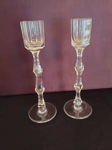 lot 1107 image: Josair Sphere German Crystal Candleholders, set of 2