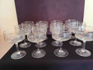 lot 1111 image: Lenox Crystal Champagne Moonspun Platinum  Glasses, set of 12