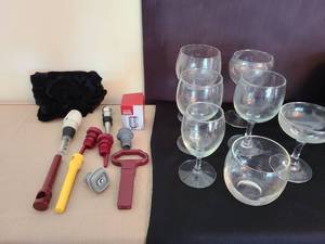 lot 1113 image: Wine glasses and accessories