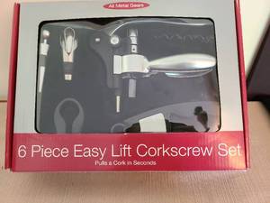 lot 1114 image: 6 Piece Easy Lift Corkscrew Set with All Metal Gears