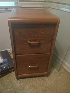 lot 1236 image: 2 Drawer Filing Cabinet on Wheels.  29 x 15 x 20
