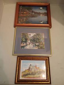lot 1342 image: Framed Wall Decor.  Largest is 9.5 x 11.5
