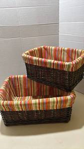 lot 1369 image: Two Lined Baskets