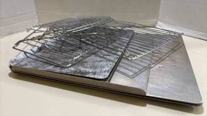 lot 1430 image: Five Baking Sheet Pans with cooling racks