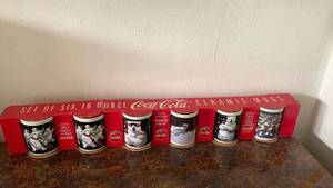 lot 1591 image: Coca-Cola Polar Bear Ceramic Mug Set of Six 16 oz