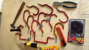 lot 4104 image: Hooks, Hand Tools and more