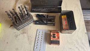lot 4114 image: Mixed Drill Bit Collection with Cases and Drill Gauge