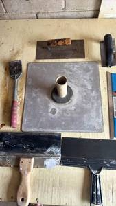lot 4125 image: Masonry and Tiling Tool Set with Concrete Float and Trowels
