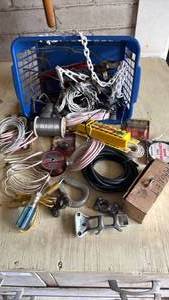 lot 4130 image: Mixed Electrical Wire and Cable Lot with Connector Hardware and Magnet