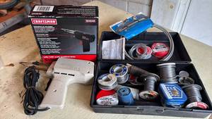 lot 4145 image: Craftsman Soldering Gun and Soldering Supplies with Box